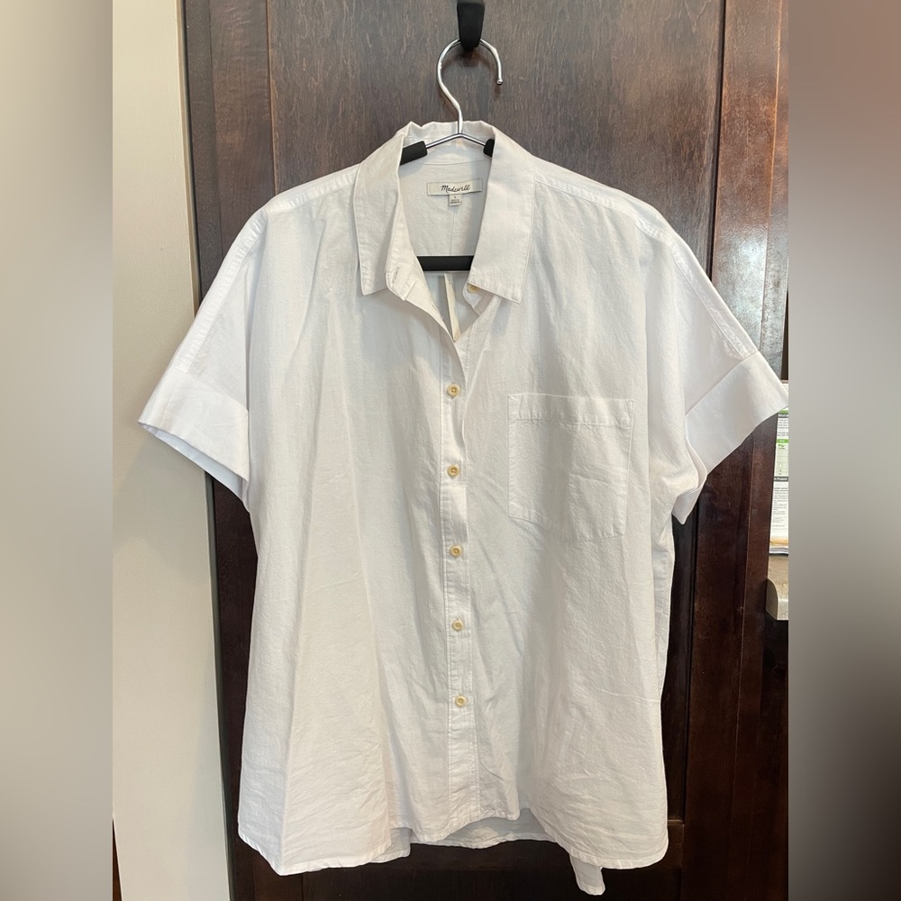 Madewell White Collar Shirt Size Large brand new w/ tag 35%+ off retail price!